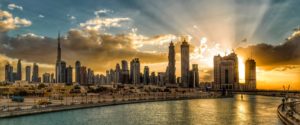 Beautiful weather with Sun set in Dubai